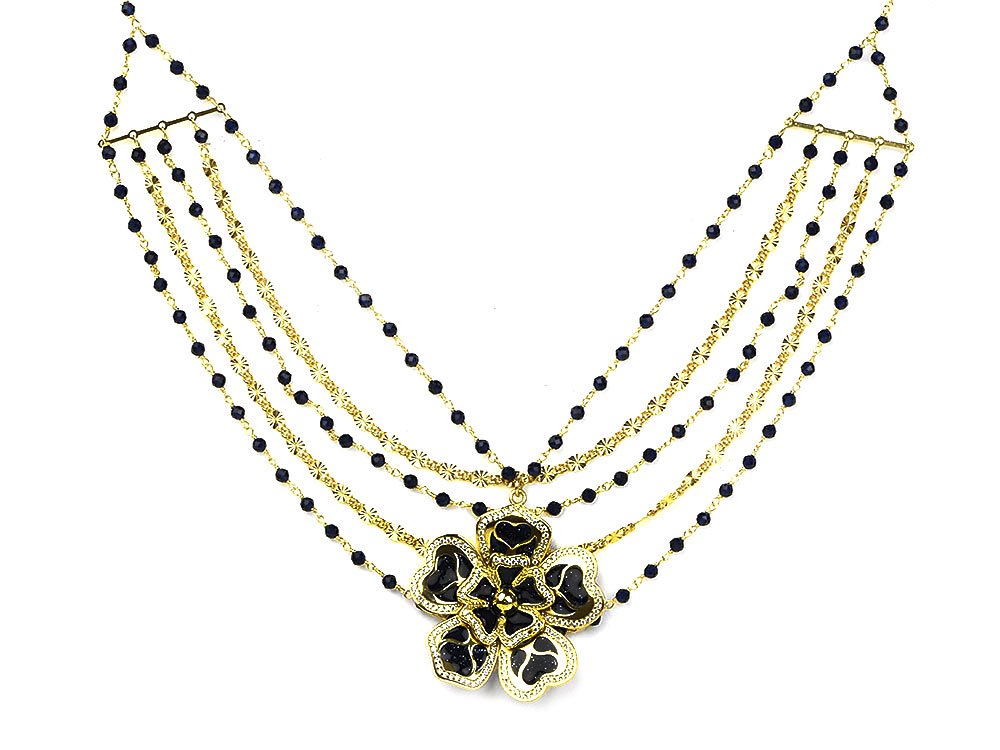 Cinquefoil Necklace (large flower) - An elegant, multi-strand necklace