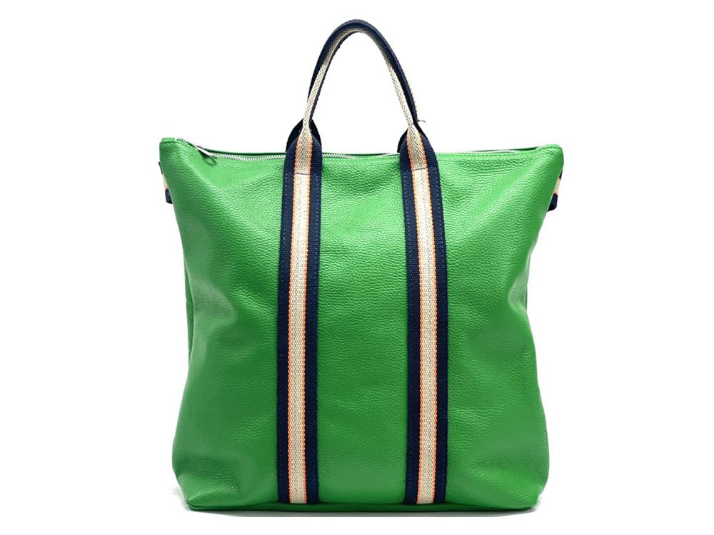 Delia (emerald) - Ingenious, tote shaped backpack