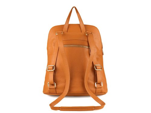Favara (tan) - Slim, sleek, leather backpack