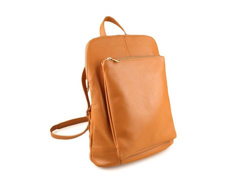 Favara (tan) - Slim, sleek, leather backpack