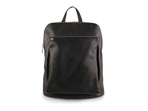 Favara (black) - Slim, sleek, leather backpack