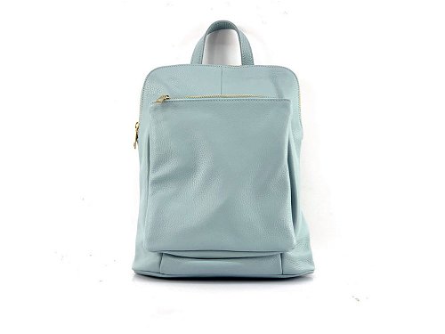 Favara (light blue) - Slim, sleek, leather backpack