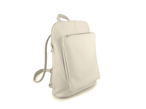 Favara (cream) - Slim, sleek, leather backpack