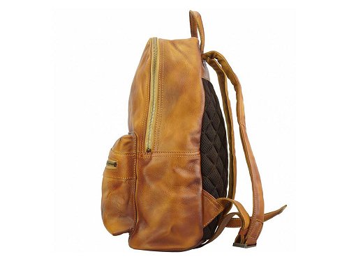 Merlino (tan) - Large, high quality leather backpack
