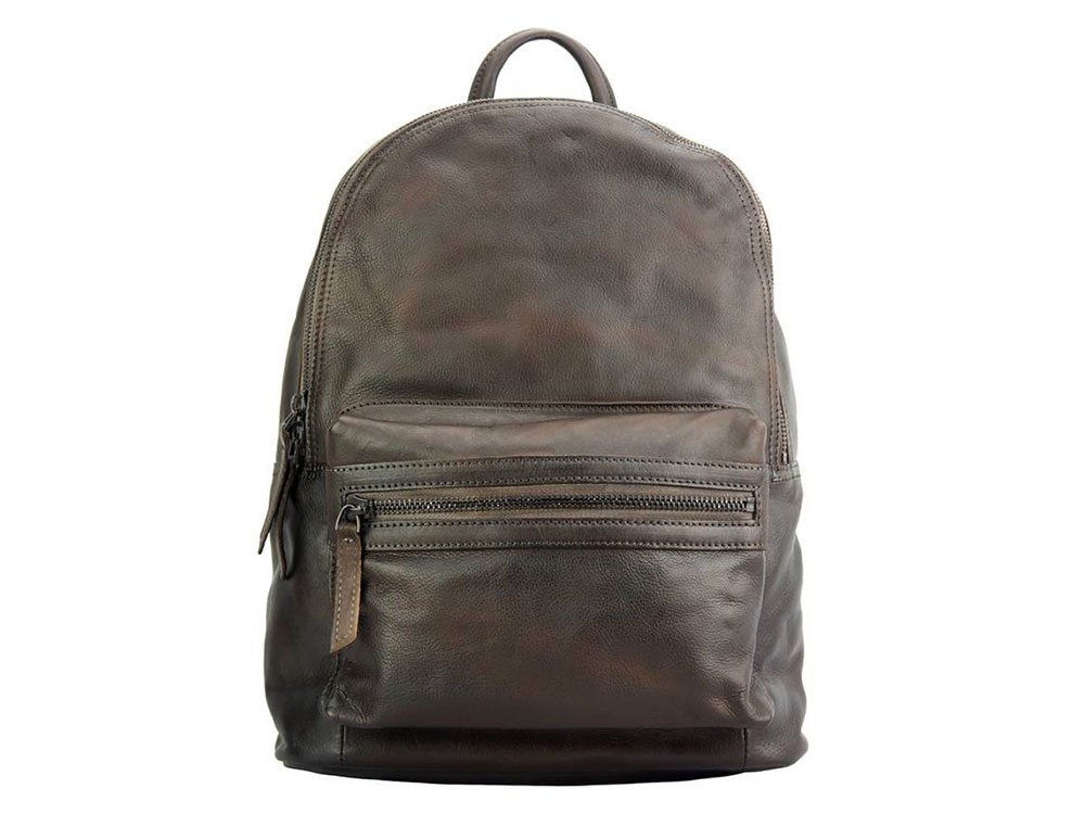Merlino (dark brown) - Large, high quality leather backpack