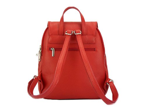 Taranto (red) - Small, light, Italian leather backpack
