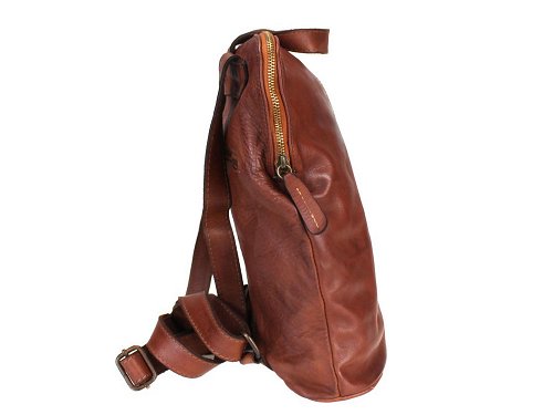 Lario (tan) - Plain, simple, leather backpack