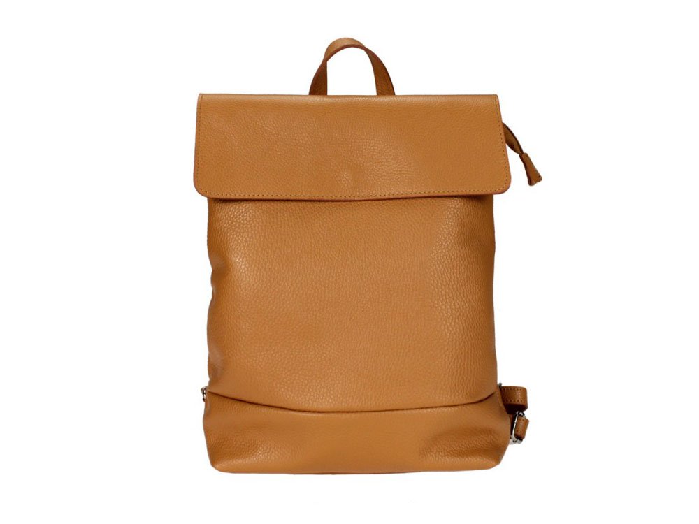 Rosate (tan) - Plain, simple, leather backpack