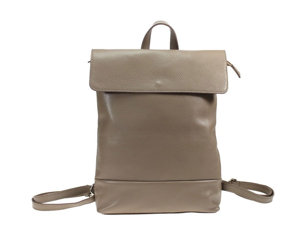 Rosate (taupe) -  Plain, simple, leather backpack