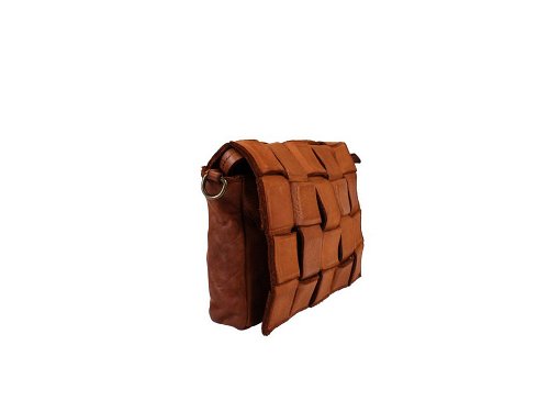 Noli (tan) - Small, woven leather bag
