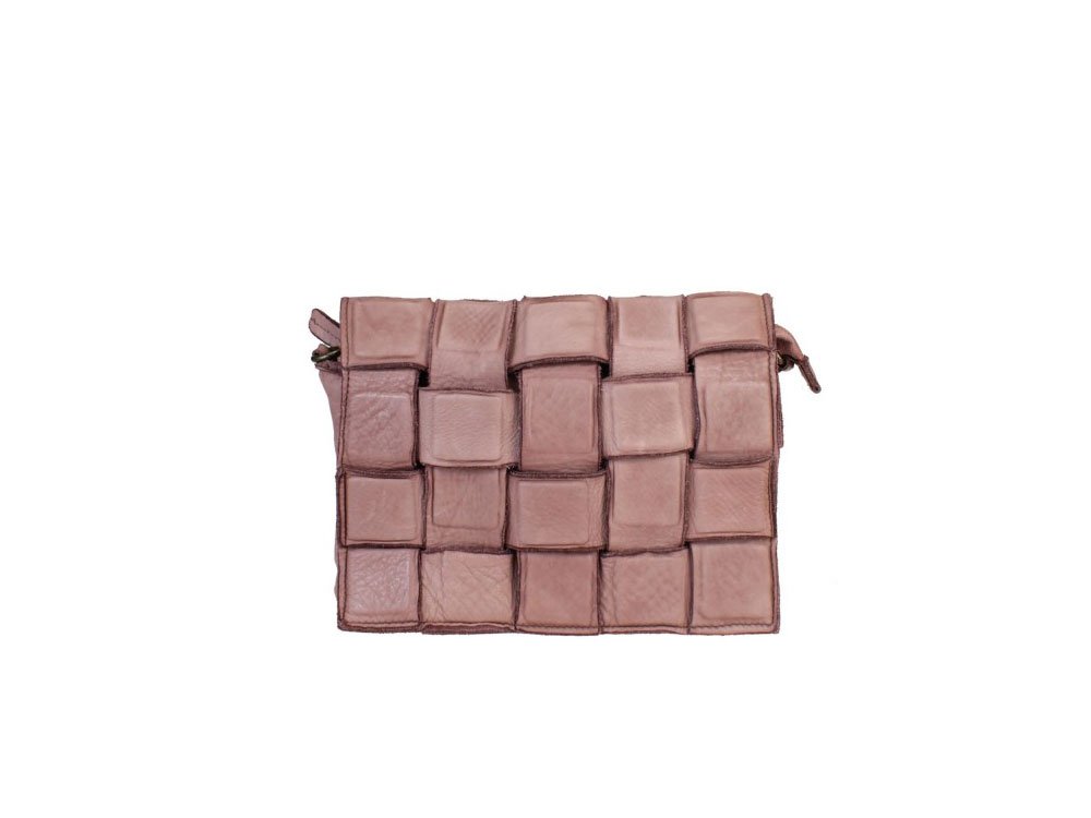 Noli (rosewood) - Small, woven leather bag