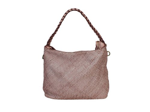 Otranto (antique pink) - Medium, soft woven leather bag