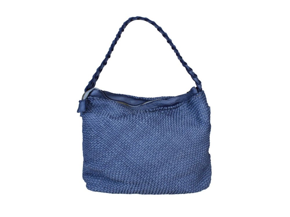 Otranto (azzurro) - Medium, soft woven leather bag