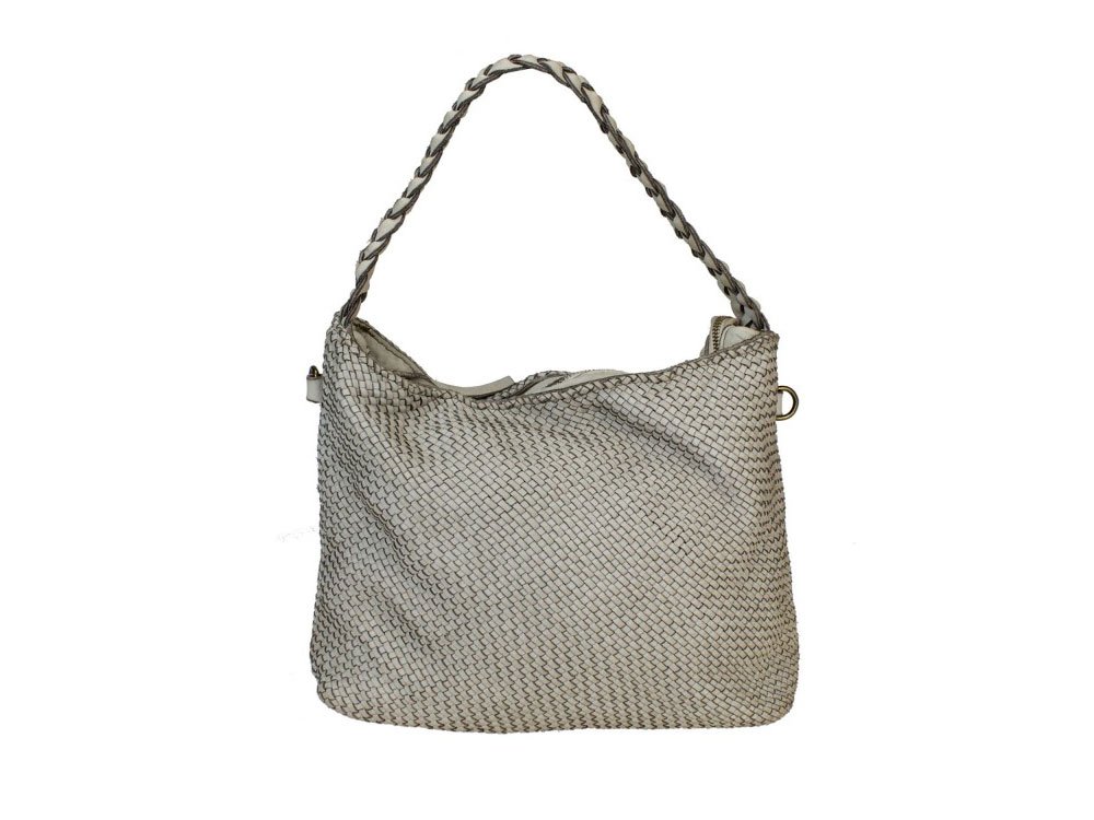 Otranto (beige) - Medium, soft woven leather bag