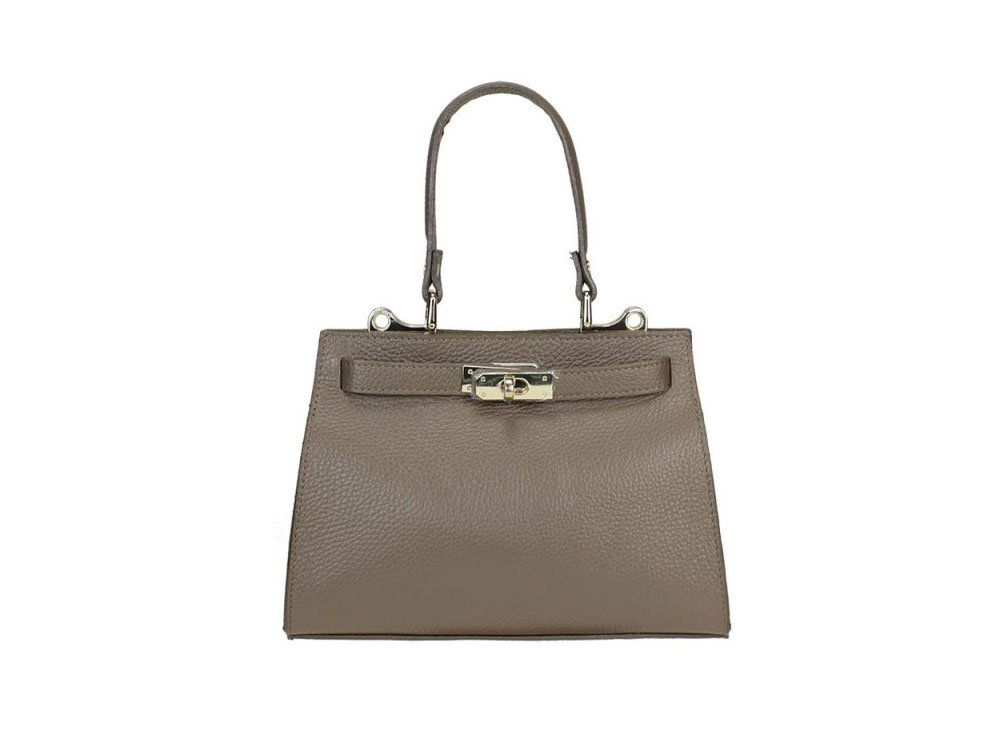 Ivrea (taupe) - Smart, classic Italian leather handbag