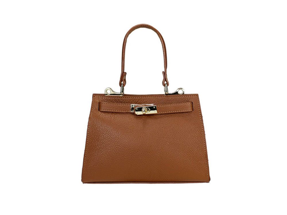 Ivrea (tan) - Smart, classic Italian leather handbag