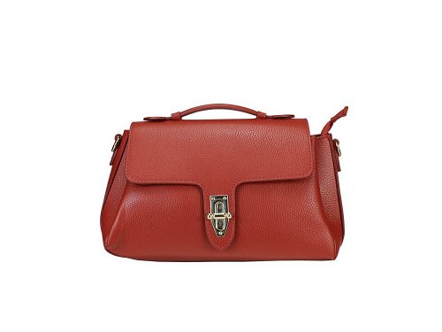 Lamon (burnt orange) - Small, unusual shaped, soft leather handbag