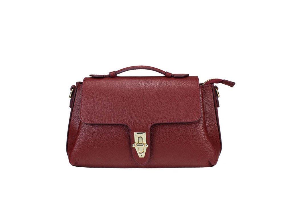 Small, unusual shaped, soft leather handbag