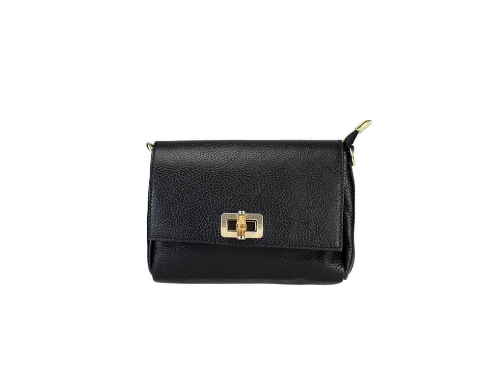Lesa (black) - Small, compact, useful shoulder bag with 3 compartments