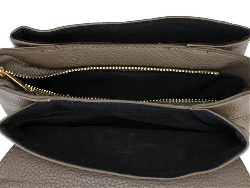 Lesa (sage) - Small, compact, useful shoulder bag with 3 compartments