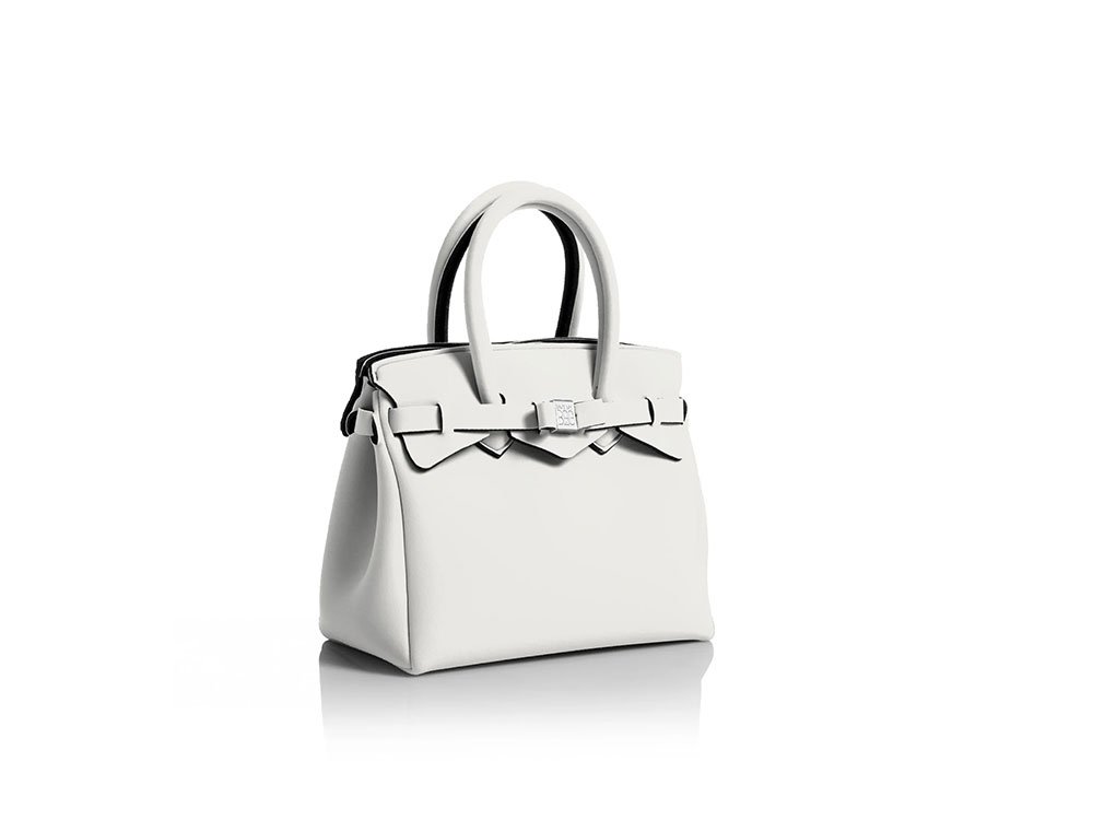 Petite Miss Handbag (white) - Small, spacious Lycra Handbag