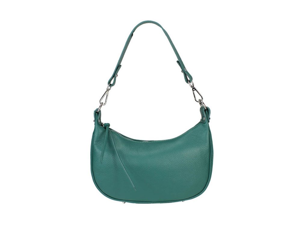 Luson (peacock) - Crescent shaped leather handbag