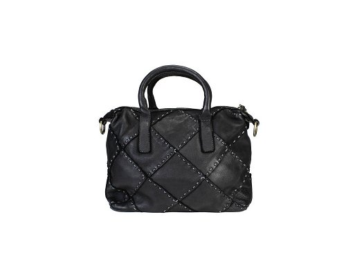 Savona (black) - Quilted effect leather handbag