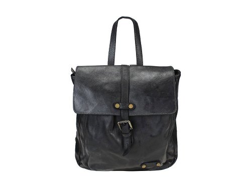 Serina (black) - Neat, fashionable leather backpack