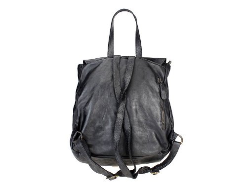 Serina (black) - Neat, fashionable leather backpack