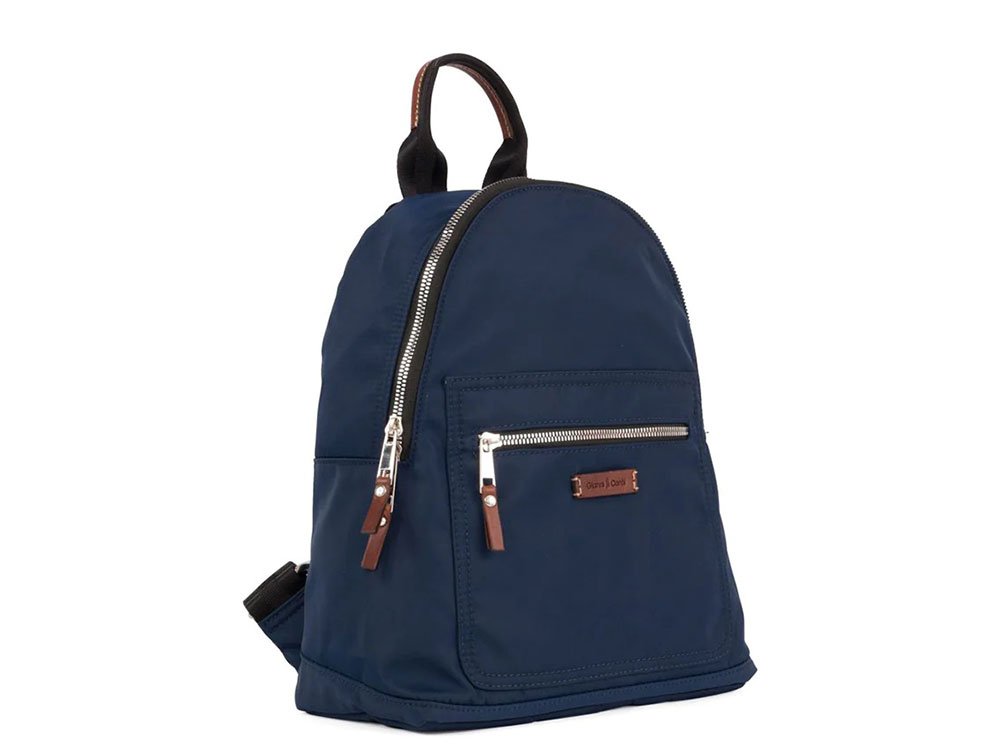Lieve Backpack (navy blue) - Nylon and Calfskin Backpack