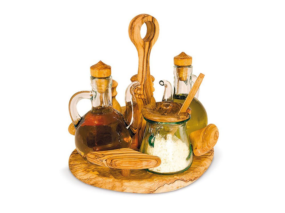 Condiment Set (5 pieces) - Olive wood condiment set