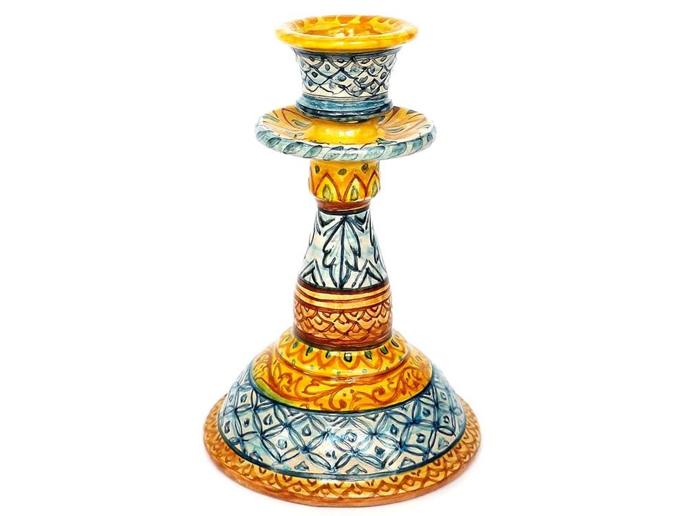 Fusione Minore - Colourful, intricate ceramic candlestick