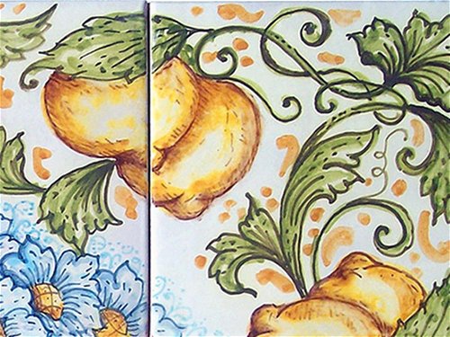 Lemons and Flowers - Traditional, Sicilian ceramic tiles