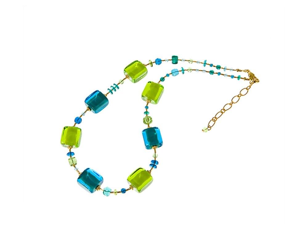 Acquerello Necklace - Brightly coloured Murano glass beads