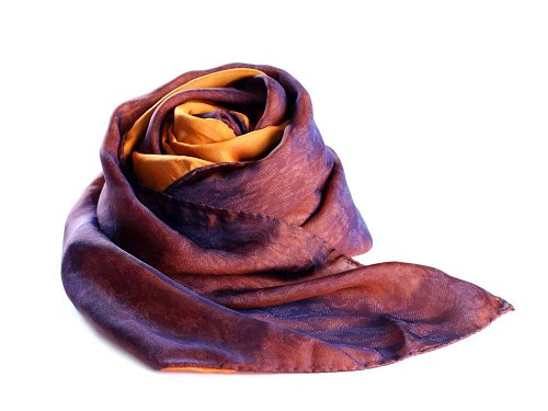 Terrace of Rome - Vibrant double sided silk scarf