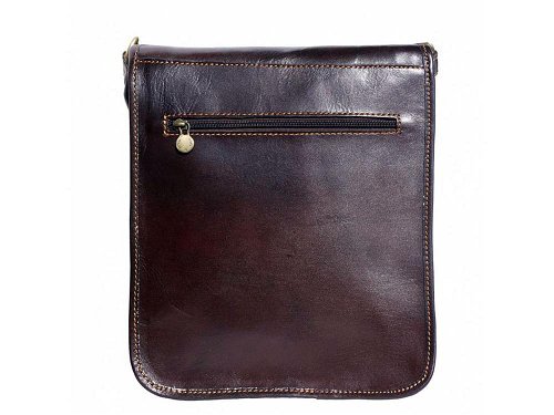 Corato (dark brown) - Medium sized leather messenger bag