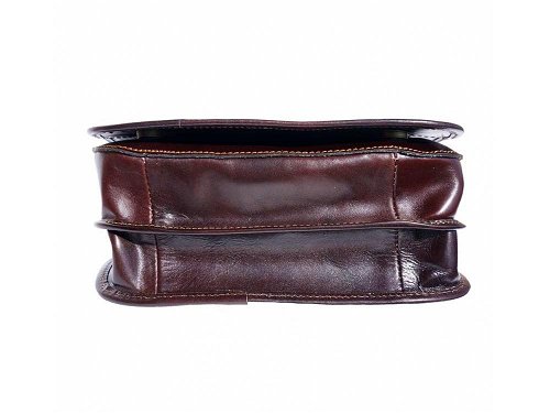 Corato (dark brown) - Medium sized leather messenger bag