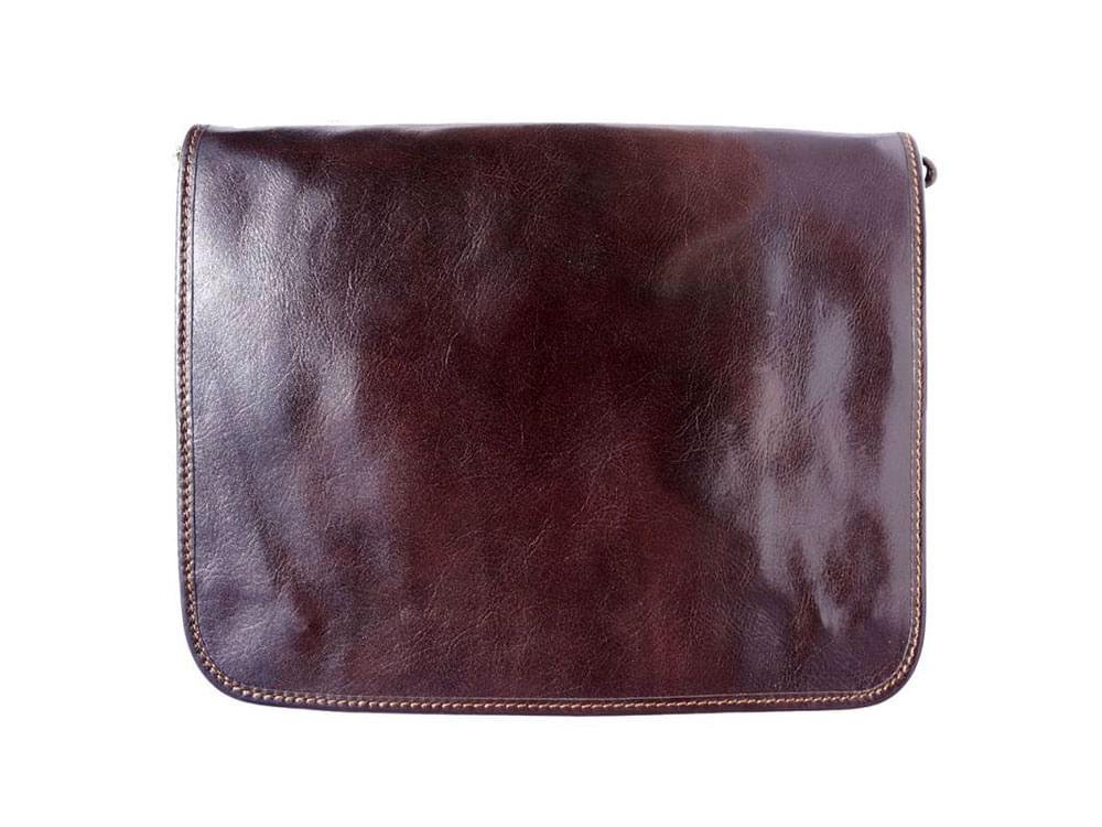 Sutri (dark brown) - Very sturdy Italian leather  messenger bag