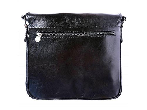 Nerola (black) - Italian leather handmade messenger bag