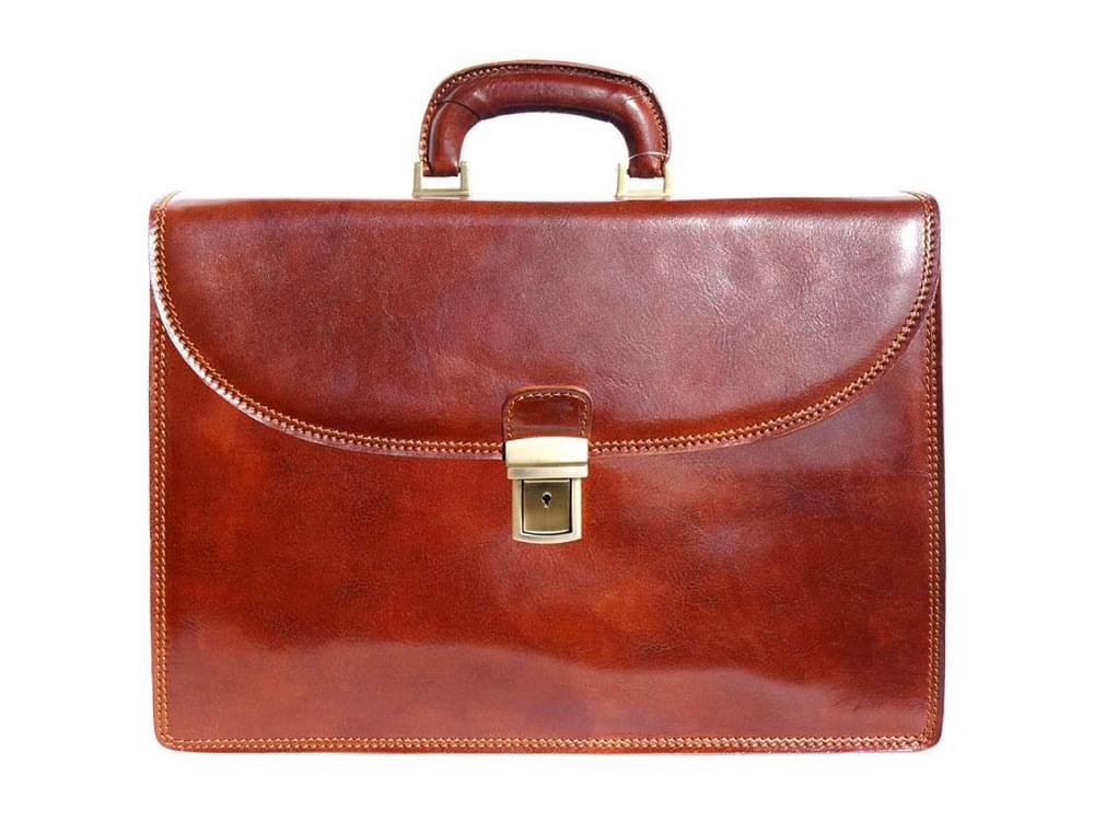 Potenza (brown) - Rigid calf leather business bag