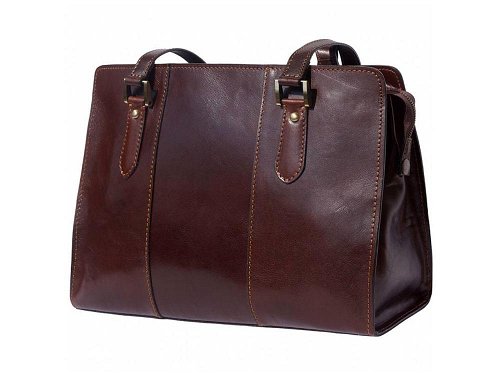 Alberobello (dark brown) - Elegant, high quality leather shoulder bag
