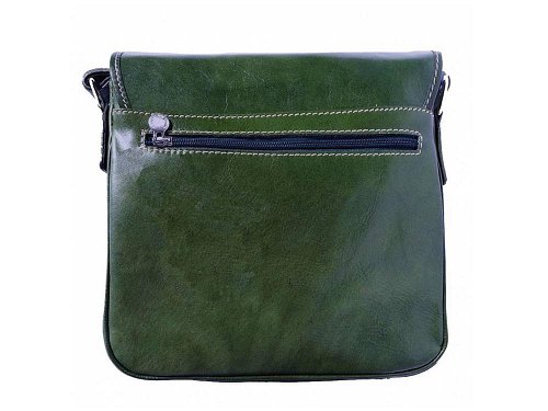 Nerola (dark green) - Italian leather handmade messenger bag