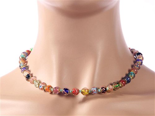 Mosaica Necklace  (Chiara) - Murano mosaic beads in a variety of colours