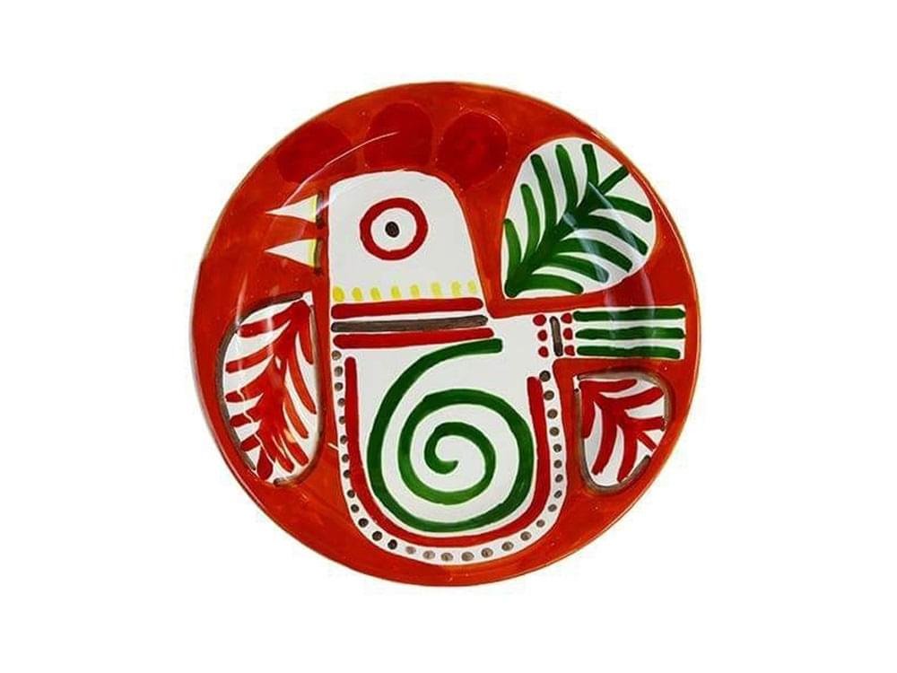 Uccello - 18cm plate - Handmade, traditional ceramic plate from Sicily