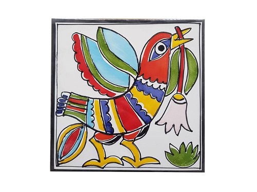 Bird - Small - Handmade, traditional ceramic tile from Sicily