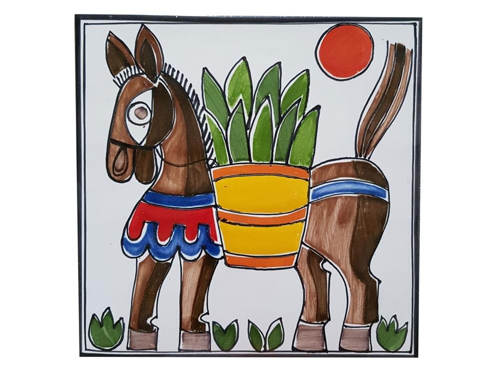 Handmade, traditional ceramic tile from Sicily