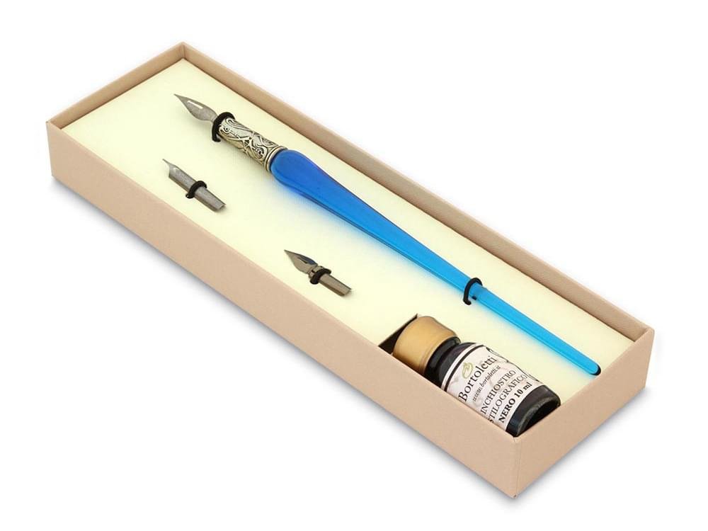 Classic (acquamarine) - Single colour Murano glass pen set