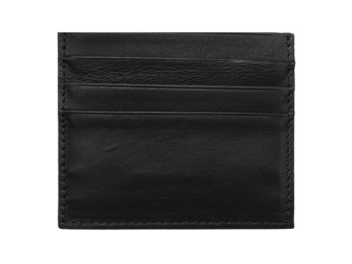 Card Holder (black) - Italian leather card and cash holder
