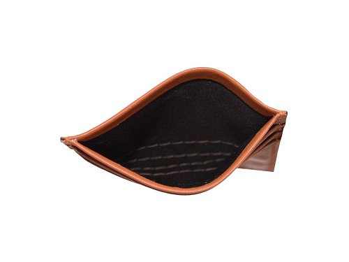 Card Holder (tan) - Italian leather card and cash holder