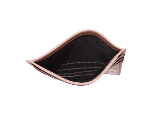Card Holder (pale pink) - Italian leather card and cash holder